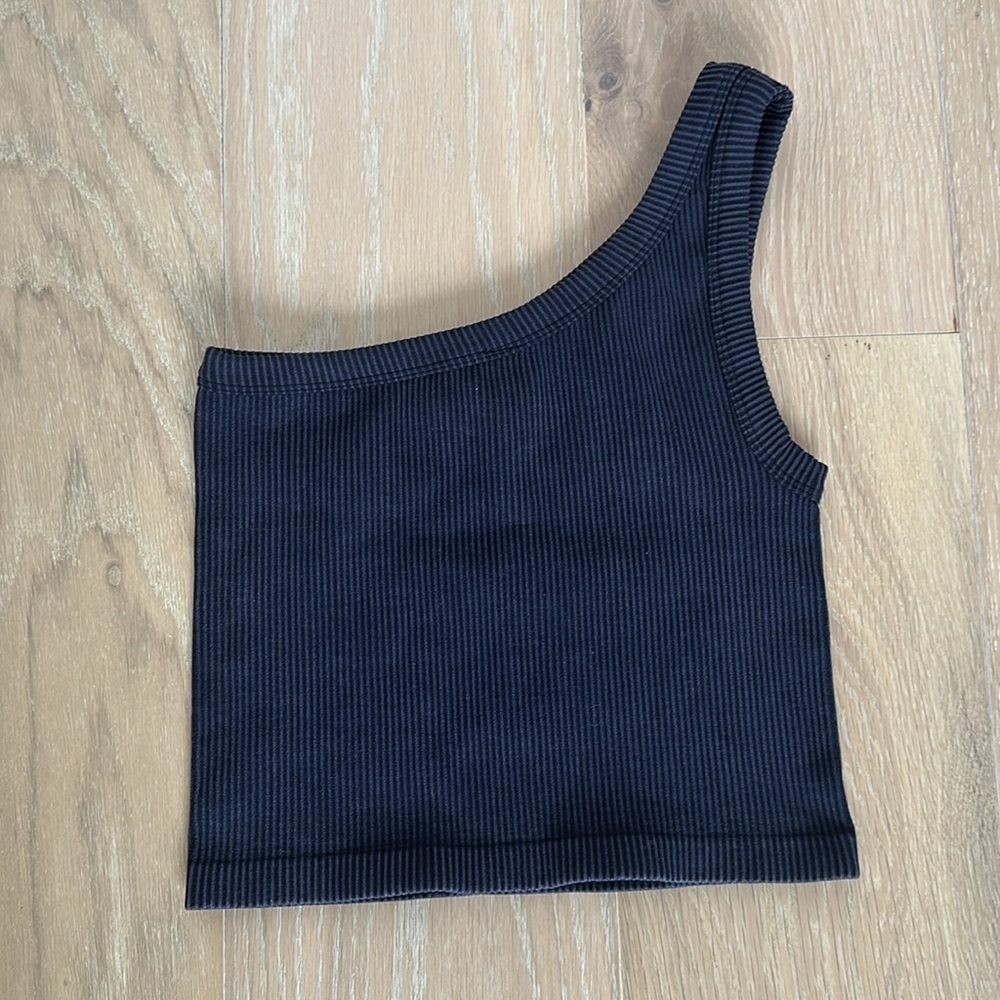 Savvi Women’s One Shoulder Tank Top Ribbed Pickleball Athleisure Brunch Pilates - Picture 7 of 11